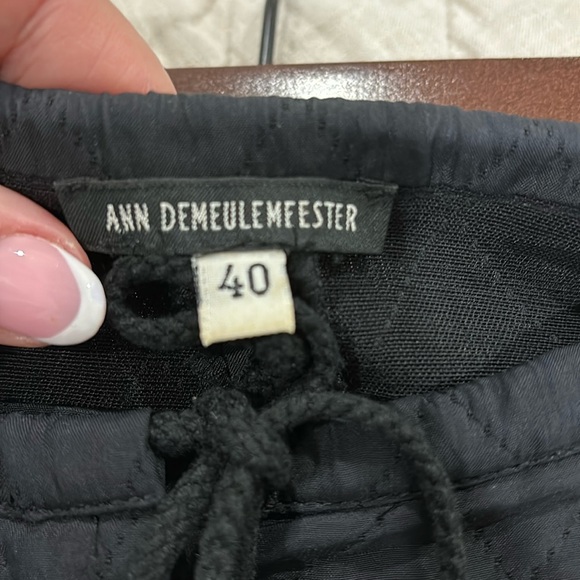 Ann DEMEULEMEESTER Long Black Quilted Drawstring Skirt. Size 40 - Picture 3 of 8